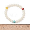 9MM Round Synthetic Turquoise & Natural Quartz Crystal & Carnelian & Rondelle Natural Bodhi Root Beaded Stretch Bracelets for Women & Girls BJEW-TA00724-4