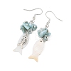 Shell Alloy Pendant Dangle Earrings for Women EJEW-JE07464-4