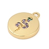 Brass Micro Pave Cubic Zirconia Charms KK-G526-03G-02-2