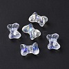 Transparent Spray Painted Glass Beads GLAA-I050-11E-3