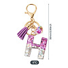 Alloy Resin Heart Keychains KEYC-TADJ0002-01G-H-3