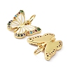 Rack Plating Brass with Cubic Zirconia Enamel Charms X-KK-B076-06G-2
