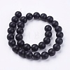 Natural Black Stone Bead Strands G-R193-01-12mm-2