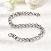 Hammered 201 Stainless Steel Cuban Link Chains Bracelets for Women Men STAS-T077-17P-3