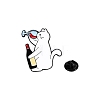 Cat Shape with Wine Bottle Enamel Pins PW-WG0F406-04-1