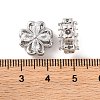 Brass Micro Pave Clear Cubic Zirconia Beads KK-S389-21P-3