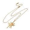 304 Stainless Steel Flower Pendant Cable Chain Necklaces for Men Women NJEW-K308-05G-G-4