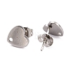 Heart Shape 304 Stainless Steel Stud Earring Findings EJEW-O104-13P-2