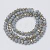 Electroplate Opaque Solid Color Glass Beads Strands EGLA-A034-P4mm-K03-3