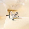 Brass Pave Cubic Zirconia Star Cartilage Earrings FS-WG0D3BD-01-1