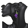 Grape 304 Stainless Steel Glass Dangle Earrings EJEW-JE06758-4