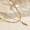 Summer Beach 304 Stainless Steel Fish Pendant Double Layer Necklaces for Women WG2FA6C-01-4