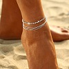 Iron Rhinestone Multi Layered Anklets for Women WG048A3-01-2