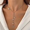304 Stainless Steel Heart Tassel Pendant Necklaces PW-WG6A4E7-01-1