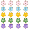 20Pcs 5 Colors Light Gold Plated Alloy Enamel Pendants ENAM-YW0002-09-1