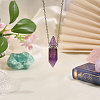 1Pc Natural Amethyst Faceted Pointed Bullet Shaped Perfume Bottle Pendant Necklaces NJEW-FH0001-38P-01-5