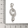 Brass Micro Pave Clear Cubic Zirconia Fold Over Clasps KK-H480-33P-3