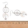 Celestial Brass & 304 Stainless Steel Dangle Drop Earrings for Women EJEW-JE07345-02-5