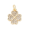 Rack Plating Brass Micro Pave Clear Cubic Zirconia Charms X-KK-Z060-13G-1
