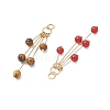 Natural Mixed Gemstone Dangle Pendants PALLOY-JF05233-2