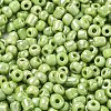 6/0 Opaque Colors Lustered Round Glass Seed Beads X-SEED-A012-4mm-124-2
