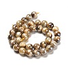 Electroplated Natural Tiger Eye Round Beads Strands G-L598-A04-03-3