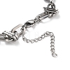 304 Stainless Steel Oval Link Chains Bracelets for Men & Women BJEW-D042-40P-6