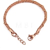 304 Stainless Steel Mesh Chain Bracelets STAS-A039-07RG-3