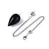 Natural Obsidian Dowsing Pendulum Pendants AJEW-N005-02I-2