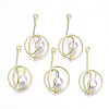 Rack Plating Alloy Wire Wrapped Pendants PALLOY-S132-149LG-RS-1