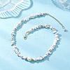 White Round Shell Pearl and Synthetic Howlite Chip Beaded Necklaces NJEW-JN05740-01-1