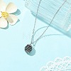 Round Natural Lava Rock Spring Wire Bead Cage Pendant 304 Stainless Steel Cable Chain Necklaces for Women NJEW-JN06159-1