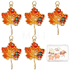 Beebeecraft Autumn Theme Rack Plating Brass Micro Pave Cubic Zirconia Pendants KK-BBC0002-71-1