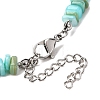 Dyed Natural Freshwater Shell Nuggets Beaded Anklets AJEW-AN00746-02-5
