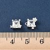 Brass Micro Pave Clear Cubic Zirconia Charms KK-P355-09S-3