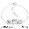 Mother's Day 304 Stainless Steel & Rhinestone Link Bracelets FS-WG743BF-04-1