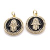Real 18K Gold Plated Brass Micro Pave Clear Cubic Zirconia Pendants ZIRC-M114-50G-07-1