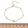 Brass Micro Pave Clear Cubic Zirconia Four Leaf Clover Link Bracelets KK-CBAED06-02G-5