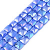 Electroplate Opaque Solid Color Glass Beads Strands EGLA-N002-43-07-1