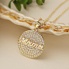 Mother's Day Brass Micro Pave Clear Cubic Zirconia Mama Pendant Necklaces FS-WG171EE-02-2