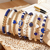 8Pcs 1Bag Rugby Polymer Clay Heishi & CCB Plastic Beaded Stretch Bracelets Set BJEW-PA0001-12B-4