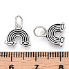 925 Sterling Silver Rainbow Charms with 925 Stamp & Jump Rings STER-T007-57AS-3