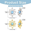 2Pcs 2 Colors Brass with Synthetic Opal Flower Links/Connectors KK-YW0004-45-3