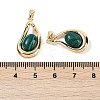 Synthetic Malachite Teardrop Pendants KK-U043-39G-01-3