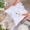 Squre with Bowknot Polyester Wedding Finger Ring Display Pillow DIY-WH0899-722-3