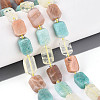Natural Lemon Quartz & Flower Amazonite & Sunstone Beads Strands G-N358-02A-08-1