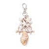 4Pcs 4 Styles Acrylic Starfish Conch Shell & Glass Pearl Pendant Decoration HJEW-JM03877-4