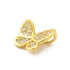 Butterfly Rack Plating Brass Micro Pave Cubic Zirconia Pendants Charms KK-S396-08C-2