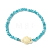 2Pcs 2 Styles Synthetic Turquoise & Dyed Natural Malaysia Jade Rondelle Beads Beads Stretch Bracelets for Women BJEW-JB13599-01-3