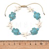 Adjustable Dyed Synthetic Turquoise & Non-magnetic Synthetic Hematite Beads Braided Beads Bracelets for Women Men BJEW-JB13778-01-4